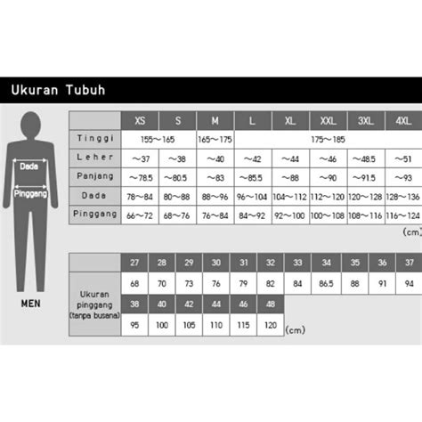 uniqlo size chart indonesia.